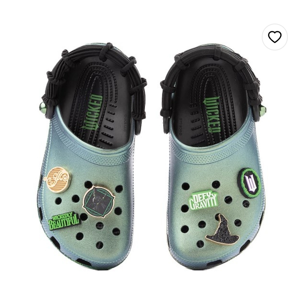 Wicked Crocs Elphaba Classic Clog Size 6 NWT